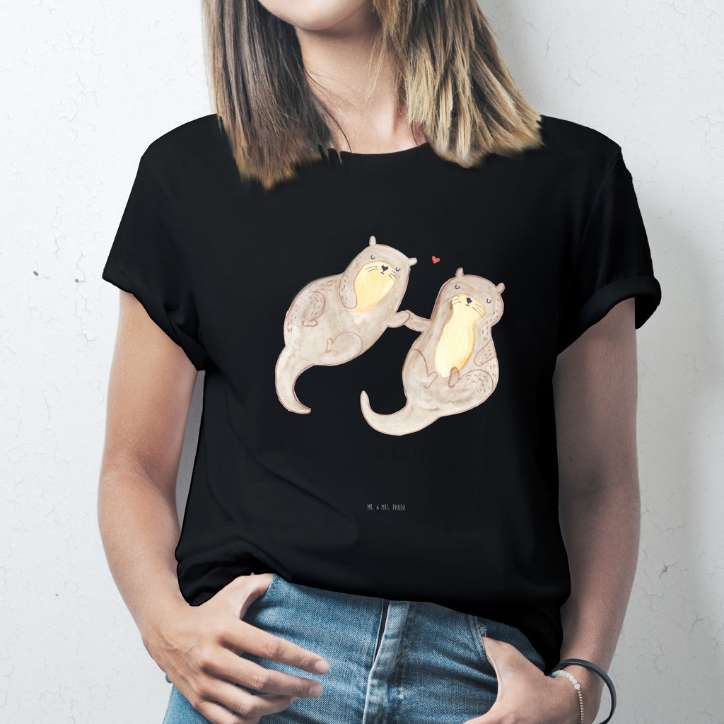 T-Shirt Standard Otter händchenhaltend T-Shirt, Shirt, Tshirt, Lustiges T-Shirt, T-Shirt mit Spruch, Party, Junggesellenabschied, Jubiläum, Geburstag, Herrn, Damen, Männer, Frauen, Schlafshirt, Nachthemd, Sprüche, Otter, Fischotter, Seeotter, Otter Seeotter See Otter