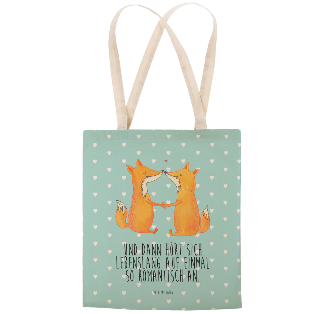 Einkaufstasche Füchse Liebe Tragetasche, Tasche, Beutel, Stofftasche, Baumwolltasche, Umhängetasche, Shopper, Einkaufstasche, Beuteltasche, Fuchs, Füchse, Fox, Liebe, Liebespaar, Paar, Partner, Freundin, Freund, Ehe, Verlobte, Ehemann, Ehefrau, Liebesbeweis