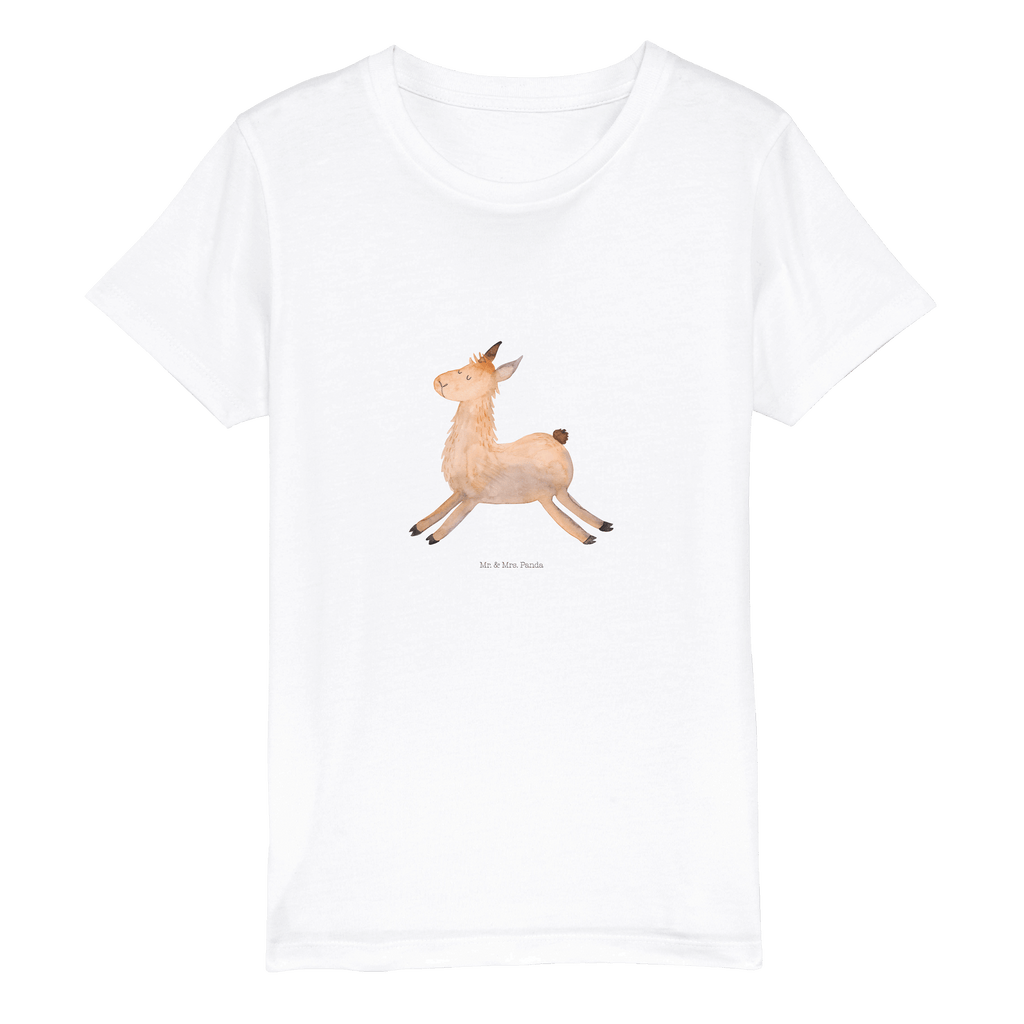 Organic Kinder T-Shirt Lama Springen Kinder T-Shirt, Kinder T-Shirt Mädchen, Kinder T-Shirt Jungen, Lama, Alpaka, Lamas, Lieblingstag, Happy day, fröhlich, Glück, Freundin, Liebeskummer, Neustart, guten Morgen, Start, Prüfung, Abitur