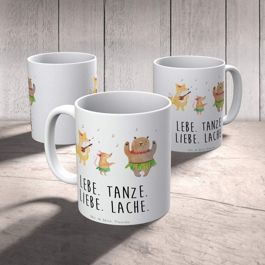 Tasse Waldtiere Aloha Tasse, Kaffeetasse, Teetasse, Becher, Kaffeebecher, Teebecher, Keramiktasse, Porzellantasse, Büro Tasse, Geschenk Tasse, Tasse Sprüche, Tasse Motive, Kaffeetassen, Tasse bedrucken, Designer Tasse, Cappuccino Tassen, Schöne Teetassen, Tiermotive, Gute Laune, lustige Sprüche, Tiere, Wald, Waldtiere, Musik, Aloha, Bär, Hase, Igel, Tanzen, Leben, Lachen