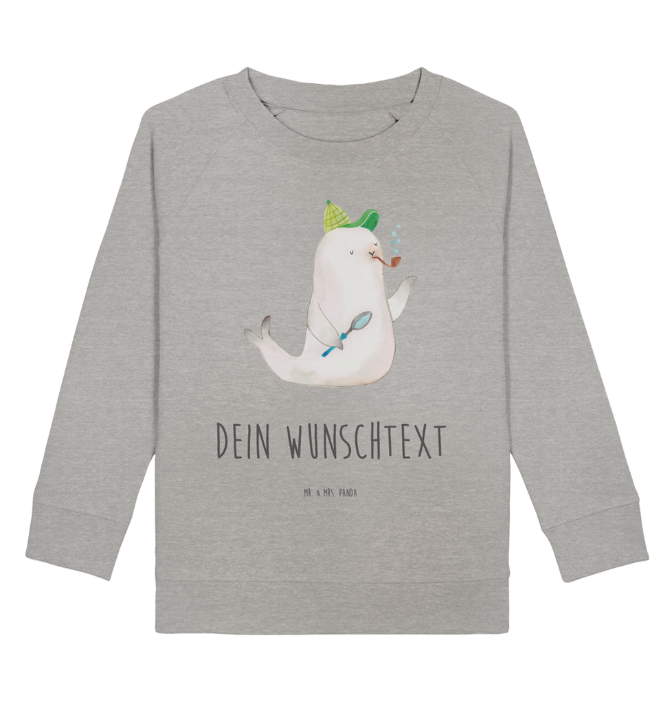 Personalisierter Kinder Pullover Robbe Sherlock Personalisierter Kinder Pullover, Personalisiertes Kinder Sweatshirt, Jungen, Mädchen, Tiermotive, Gute Laune, lustige Sprüche, Tiere