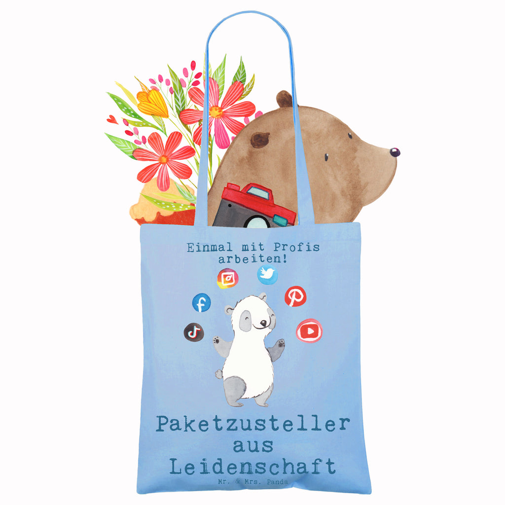 Tragetasche Paketzusteller aus Leidenschaft Beuteltasche, Beutel, Einkaufstasche, Jutebeutel, Stoffbeutel, Tasche, Shopper, Umhängetasche, Strandtasche, Schultertasche, Stofftasche, Tragetasche, Badetasche, Jutetasche, Einkaufstüte, Laptoptasche, Beruf, Ausbildung, Jubiläum, Abschied, Rente, Kollege, Kollegin, Geschenk, Schenken, Arbeitskollege, Mitarbeiter, Firma, Danke, Dankeschön