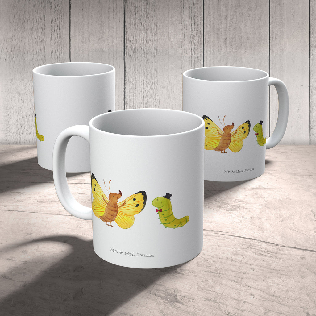 Tasse Raupe & Schmetterling Tasse, Kaffeetasse, Teetasse, Becher, Kaffeebecher, Teebecher, Keramiktasse, Porzellantasse, Büro Tasse, Geschenk Tasse, Tasse Sprüche, Tasse Motive, Kaffeetassen, Tasse bedrucken, Designer Tasse, Cappuccino Tassen, Schöne Teetassen, Tiermotive, Gute Laune, lustige Sprüche, Tiere, Raupe, Schmetterling, Zitronenfalter, Entwicklung, Erwachsen werden, Kokon, Hut, Hütchen, Schönheit, Aufwachsen