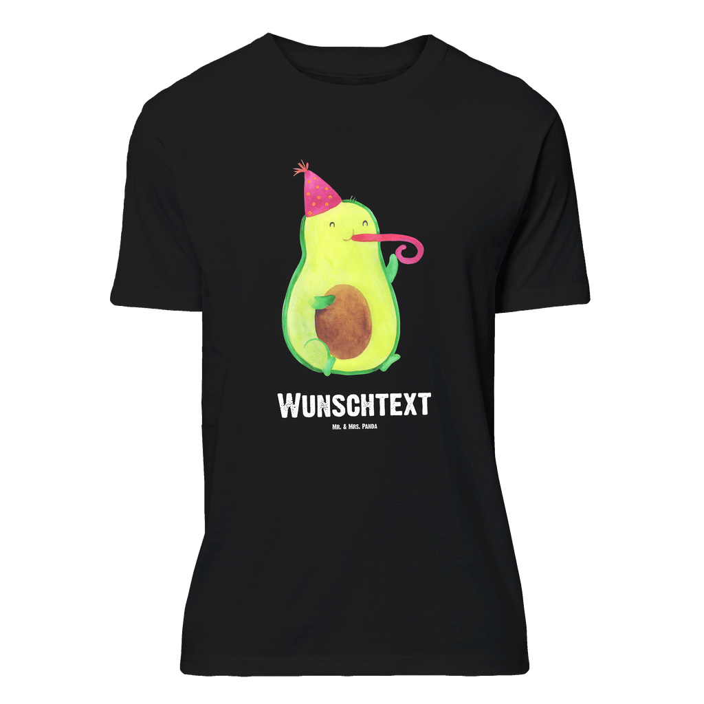 Personalisiertes T-Shirt Avocado Feier T-Shirt Personalisiert, T-Shirt mit Namen, T-Shirt mit Aufruck, Männer, Frauen, Wunschtext, Bedrucken, Avocado, Veggie, Vegan, Gesund, Party, Feierlichkeit, Feier, Fete, Geburtstag, Gute Laune, Tröte