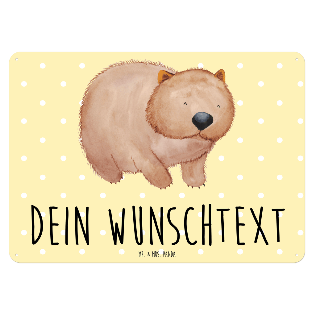 Personalisiertes Blechschild Wombat Blechschild, Metallschild, Geschenk Schild, Schild, Magnet-Metall-Schild, Deko Schild, Wandschild, Wand-Dekoration, Türschild, Tiermotive, Gute Laune, lustige Sprüche, Tiere, Wombat, Das Leben ist schön, Motivation, Spruch, Australien