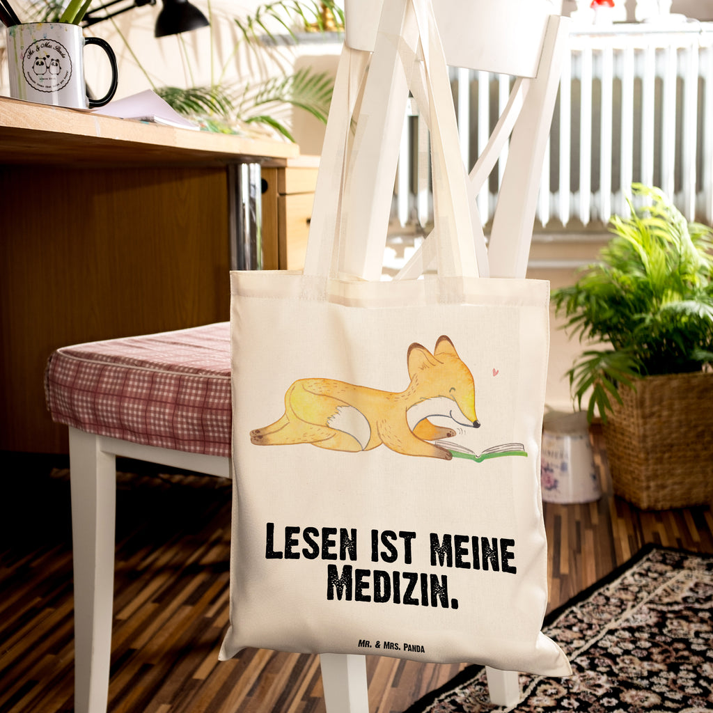 Tragetasche Fuchs Lesen Medizin Beuteltasche, Beutel, Einkaufstasche, Jutebeutel, Stoffbeutel, Tasche, Shopper, Umhängetasche, Strandtasche, Schultertasche, Stofftasche, Tragetasche, Badetasche, Jutetasche, Einkaufstüte, Laptoptasche, Geschenk, Sport, Sportart, Hobby, Schenken, Danke, Dankeschön, Auszeichnung, Gewinn, Sportler, lesen, Bücher lesen, Bücherwurm