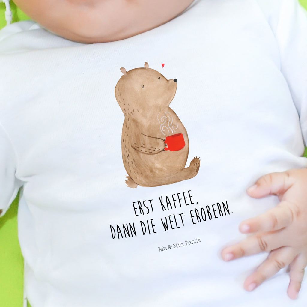 Baby Longsleeve Bär Kaffee Mädchen, Jungen, Baby, Langarm, Bio, Kleidung, Bär, Teddy, Teddybär, Kaffee, Coffee, Bären, guten Morgen, Morgenroutine, Welt erobern, Welt retten, Motivation