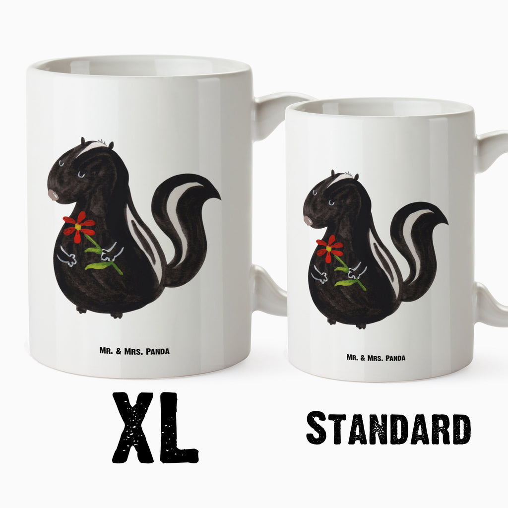 XL Tasse Stinktier Blume XL Tasse, Große Tasse, Grosse Kaffeetasse, XL Becher, XL Teetasse, spülmaschinenfest, Jumbo Tasse, Groß, Stinktier, Skunk, Wildtier, Raubtier, Stinker, Stinki, Tagträumer, verträumt, Dreams, Träume