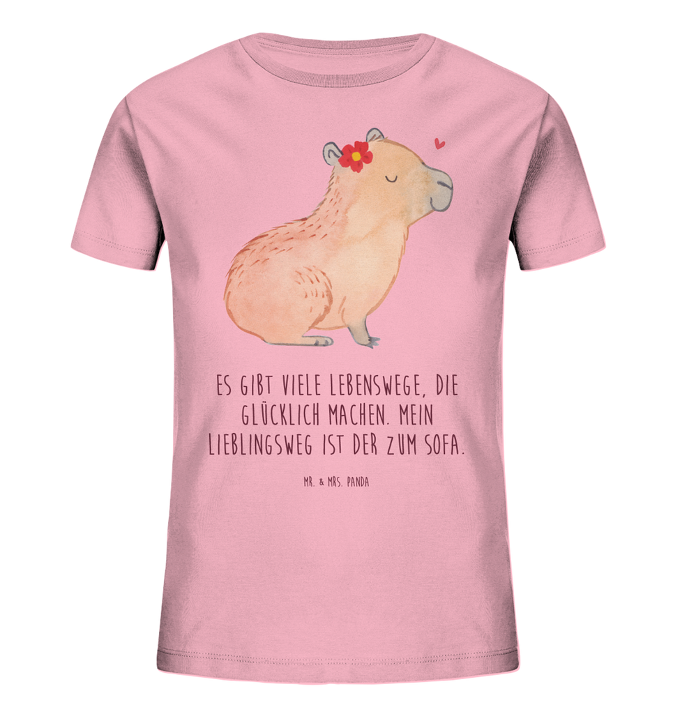 Organic Kinder T-Shirt Capybara Blume Kinder T-Shirt, Kinder T-Shirt Mädchen, Kinder T-Shirt Jungen, Tiermotive, Gute Laune, lustige Sprüche, Tiere, Capybara