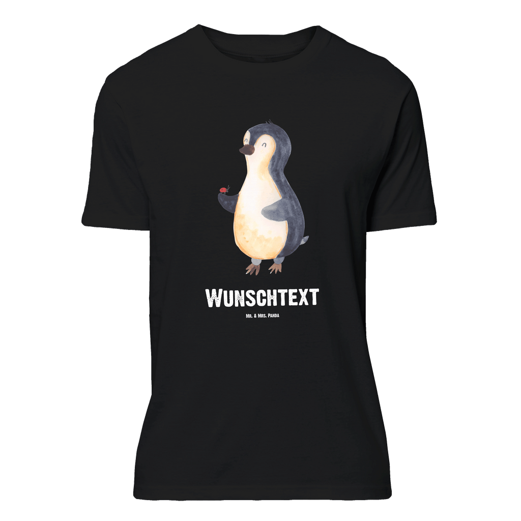 Personalisiertes T-Shirt Pinguin Marienkäfer T-Shirt Personalisiert, T-Shirt mit Namen, T-Shirt mit Aufruck, Männer, Frauen, Wunschtext, Bedrucken, Pinguin, Pinguine, Marienkäfer, Liebe, Wunder, Glück, Freude, Lebensfreude