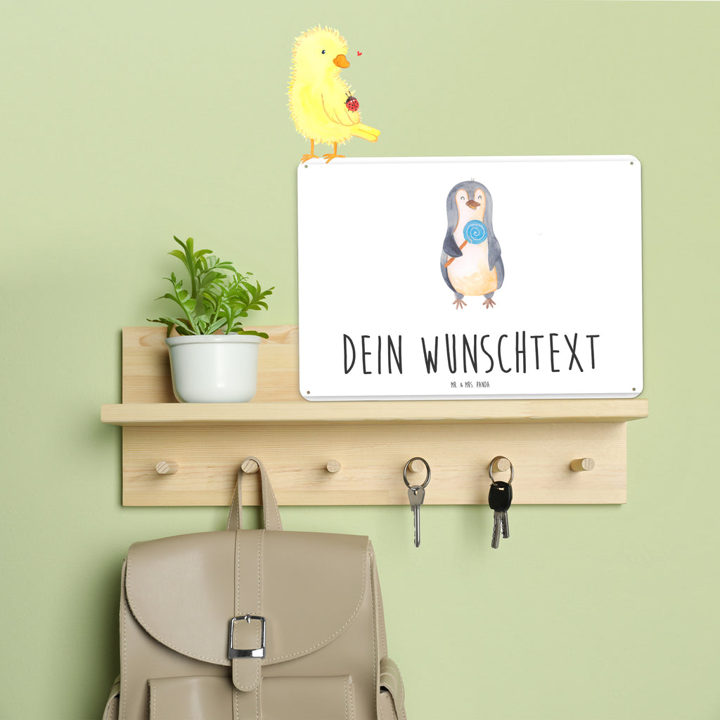 Personalisiertes Blechschild Pinguin Lolli Blechschild, Metallschild, Geschenk Schild, Schild, Magnet-Metall-Schild, Deko Schild, Wandschild, Wand-Dekoration, Türschild, Pinguin, Pinguine, Lolli, Süßigkeiten, Blödsinn, Spruch, Rebell, Gauner, Ganove, Rabauke