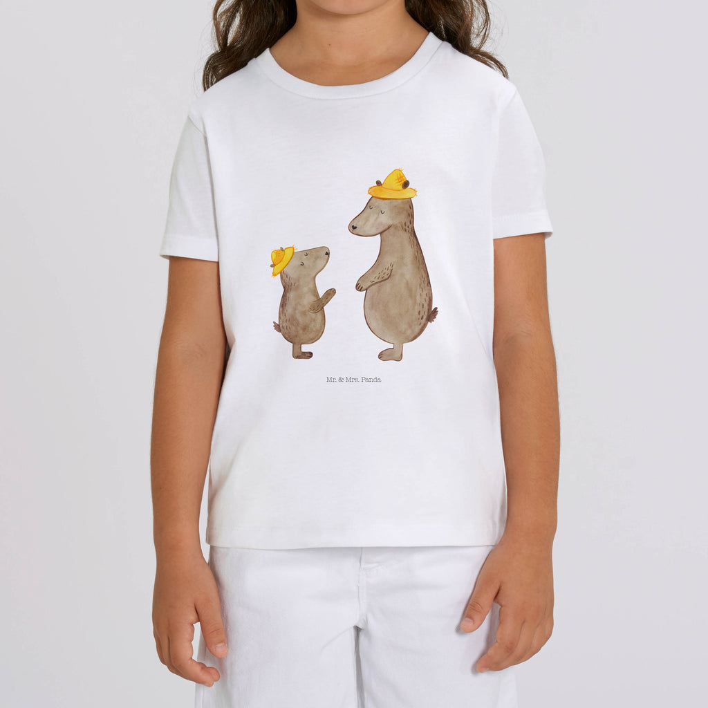 Organic Kinder T-Shirt Bären mit Hut Kinder T-Shirt, Kinder T-Shirt Mädchen, Kinder T-Shirt Jungen, Familie, Vatertag, Muttertag, Bruder, Schwester, Mama, Papa, Oma, Opa, Bär, Bären, Vater, Papi, Paps, Dad, Daddy, Lieblingsmensch, Sohn, Söhne, Kind, Kinder, Vater-Sohn, Family, Vorbild