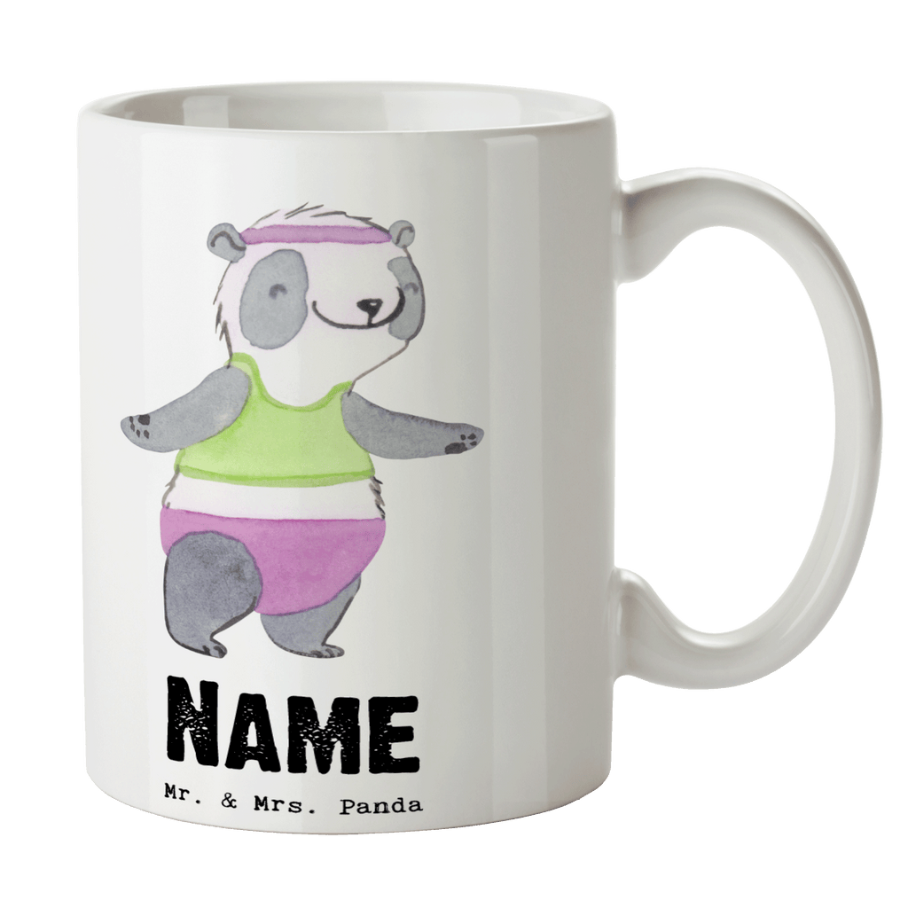 Personalisierte Tasse Panda Aerobic Personalisierte Tasse, Namenstasse, Wunschname, Personalisiert, Tasse, Namen, Drucken, Tasse mit Namen, Geschenk, Sport, Sportart, Hobby, Schenken, Danke, Dankeschön, Auszeichnung, Gewinn, Sportler, Aerobic, Aerobic Fitness, Fitnessstudio