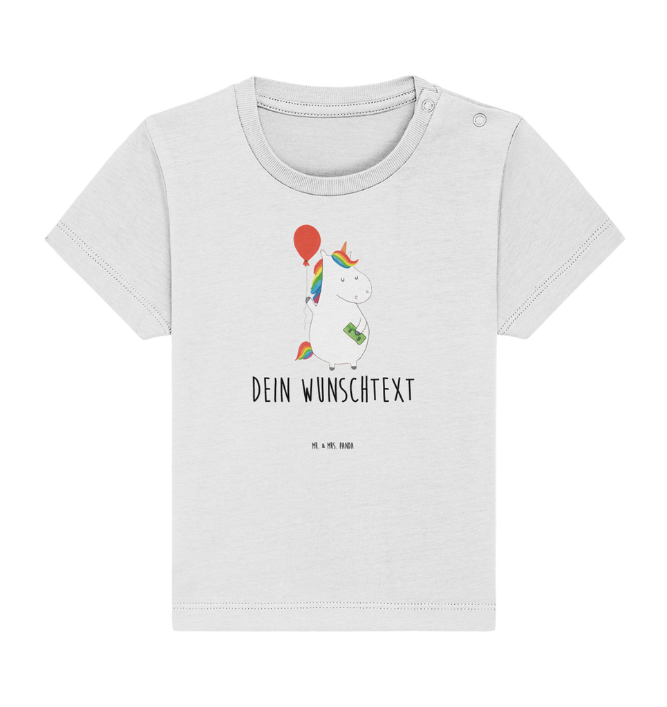 Personalisiertes Baby Shirt Einhorn Luftballon Personalisiertes Baby T-Shirt, Personalisiertes Jungen Baby T-Shirt, Personalisiertes Mädchen Baby T-Shirt, Personalisiertes Shirt, Einhorn, Einhörner, Einhorn Deko, Pegasus, Unicorn, Luftballon, Geld, Lebenslust, Freude, Geschenk, Freundin