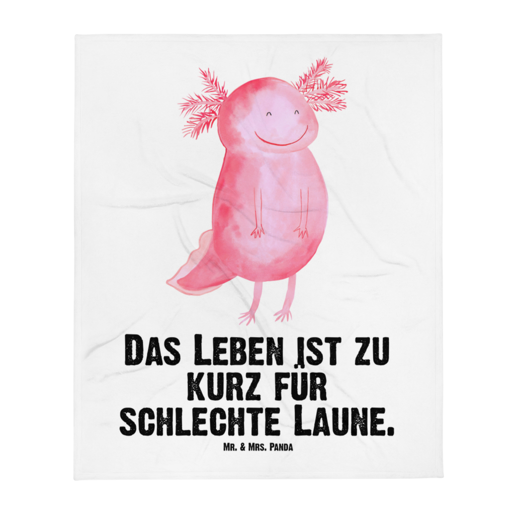 Babydecke Axolotl Glücklich Babydecke, Babygeschenk, Geschenk Geburt, Babyecke Kuscheldecke, Krabbeldecke, Axolotl, Molch, Axolot, Schwanzlurch, Lurch, Lurche, Motivation, gute Laune