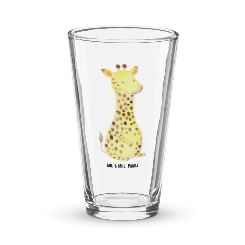 Premium Trinkglas Giraffe Zufrieden Trinkglas, Glas, Pint Glas, Bierglas, Cocktail Glas, Wasserglas, Afrika, Wildtiere, Giraffe, Zufrieden, Glück, Abenteuer