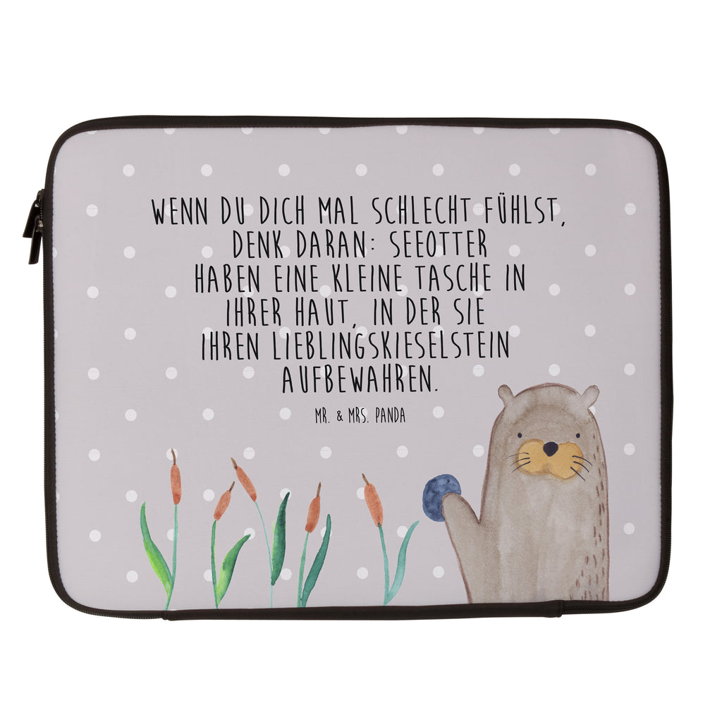 Notebook Tasche Otter Stein Notebook Tasche, Laptop, Computertasche, Tasche, Notebook-Tasche, Notebook-Reisehülle, Notebook Schutz, Otter, Fischotter, Seeotter, Otter Seeotter See Otter