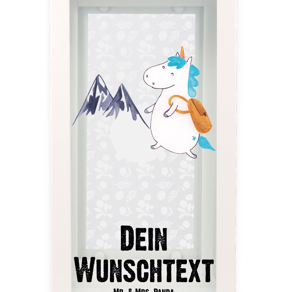 Personalisierte Deko Laterne Einhorn Bergsteiger Gartenlampe, Gartenleuchte, Gartendekoration, Gartenlicht, Laterne kleine Laternen, XXL Laternen, Laterne groß, Einhorn, Einhörner, Einhorn Deko, Pegasus, Unicorn, Bergsteiger, Abenteuer, Berge, Abenteurer, Weltenbummler, Weltreise, Reisen, Urlaub, Entdecker