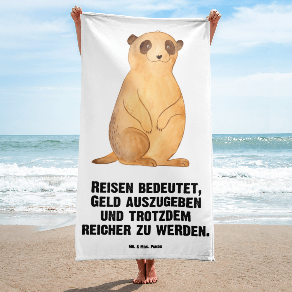 XL Badehandtuch Erdmännchen Handtuch, Badetuch, Duschtuch, Strandtuch, Saunatuch, Afrika, Wildtiere, Erdmännchen, Reisen, Spruch, Weltreise, Afrikareise, Roadtrip, Traveling