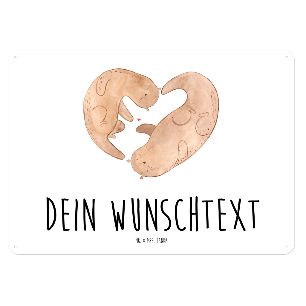 Personalisiertes Blechschild Otter Herz Blechschild, Metallschild, Geschenk Schild, Schild, Magnet-Metall-Schild, Deko Schild, Wandschild, Wand-Dekoration, Türschild, Otter, Fischotter, Seeotter, Liebe, Herz, Liebesbeweis, Liebesgeschenk, Bessere Hälfte, Love you, Jahrestag, Hochzeitstag, Verlobung, gemeinsames Leben