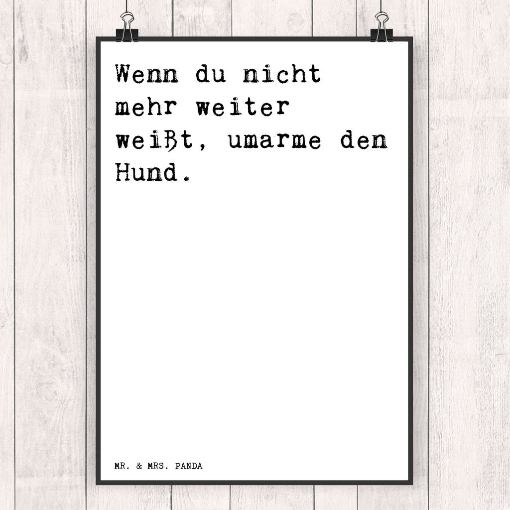 Poster Sprüche und Zitate Wenn du nicht mehr weiter weißt, umarme den Hund. Poster, Wandposter, Bild, Wanddeko, Küchenposter, Kinderposter, Wanddeko Bild, Raumdekoration, Wanddekoration, Handgemaltes Poster, Mr. & Mrs. Panda Poster, Designposter, Kunstdruck, Posterdruck, Spruch, Sprüche, lustige Sprüche, Weisheiten, Zitate, Spruch Geschenke, Spruch Sprüche Weisheiten Zitate Lustig Weisheit Worte