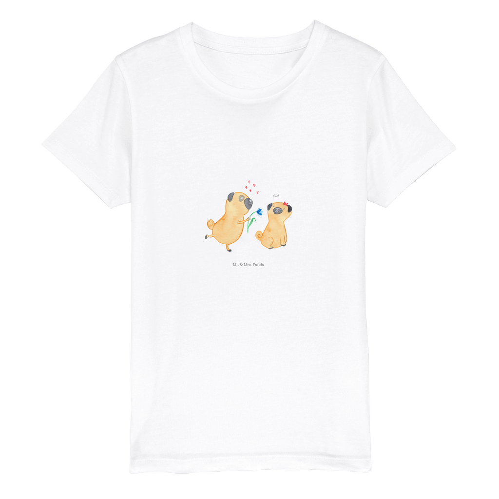 Organic Kinder T-Shirt Mops Verliebt Kinder T-Shirt, Kinder T-Shirt Mädchen, Kinder T-Shirt Jungen, Hund, Hundemotiv, Haustier, Hunderasse, Tierliebhaber, Hundebesitzer, Sprüche, Mops, Möpse, Hundeliebe, verliebt, Liebe, Liebesspruch. Verlobt, Geschenk Freund, Partner