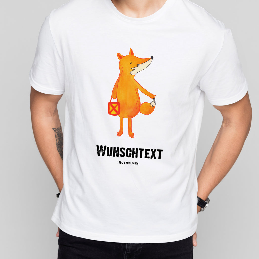 Personalisiertes T-Shirt Fuchs Laterne T-Shirt Personalisiert, T-Shirt mit Namen, T-Shirt mit Aufruck, Männer, Frauen, Wunschtext, Bedrucken, Fuchs, Füchse, Spruch trösten, Liebeskummer Spruch, Laterne, Sankt Martin, Laternenumzug, Aufmuntern, Cäsar Otto Hugo Flaischlen