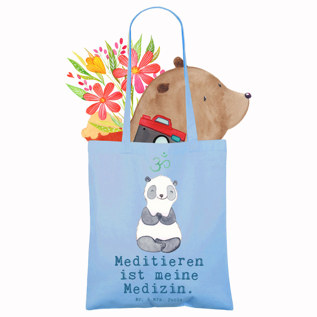 Tragetasche Panda Meditieren Medizin Beuteltasche, Beutel, Einkaufstasche, Jutebeutel, Stoffbeutel, Tasche, Shopper, Umhängetasche, Strandtasche, Schultertasche, Stofftasche, Tragetasche, Badetasche, Jutetasche, Einkaufstüte, Laptoptasche, Geschenk, Sport, Sportart, Hobby, Schenken, Danke, Dankeschön, Auszeichnung, Gewinn, Sportler, Meditieren, Meditation, Meditationskurs