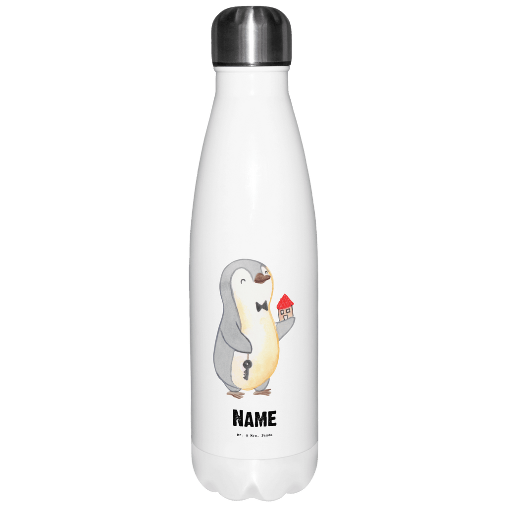 Personalisierte Thermosflasche Immobilienmakler mit Herz Personalisierte Isolierflasche, Personalisierte Thermoflasche, Personalisierte Trinkflasche, Trinkflasche Mit Namen, Wunschname, Bedrucken, Namensflasche, Beruf, Ausbildung, Jubiläum, Abschied, Rente, Kollege, Kollegin, Geschenk, Schenken, Arbeitskollege, Mitarbeiter, Firma, Danke, Dankeschön, Immobilienmakler, Immobilienhändler, Immobilienkaufmann, Immobilienbüro