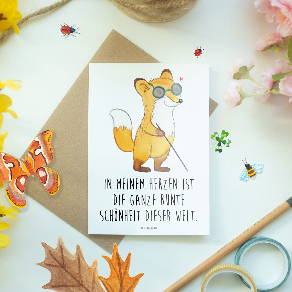 Grußkarte Fuchs Blindheit Grußkarte, Klappkarte, Einladungskarte, Glückwunschkarte, Hochzeitskarte, Geburtstagskarte, Karte, Ansichtskarten, Fuchs, Blindheit, Erblindung