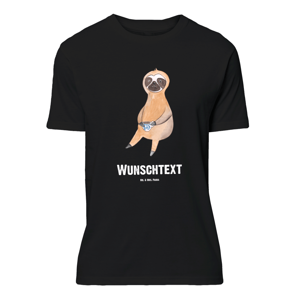 Personalisiertes T-Shirt Faultier Kaffee T-Shirt Personalisiert, T-Shirt mit Namen, T-Shirt mit Aufruck, Männer, Frauen, Wunschtext, Bedrucken, Faultier, Faultier Geschenk, Faultier Deko, Faultiere, faul, Lieblingstier, Kaffee, erster Kaffee, Morgenmuffel, Frühaufsteher, Kaffeetasse, Genießer, Coffee, Kaffeegetränk