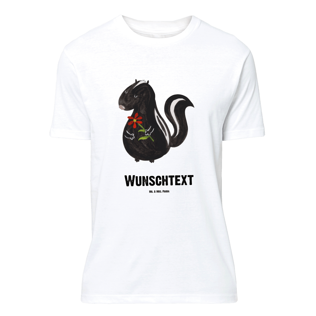 Personalisiertes T-Shirt Stinktier Blume T-Shirt Personalisiert, T-Shirt mit Namen, T-Shirt mit Aufruck, Männer, Frauen, Wunschtext, Bedrucken, Stinktier, Skunk, Wildtier, Raubtier, Stinker, Stinki, Tagträumer, verträumt, Dreams, Träume