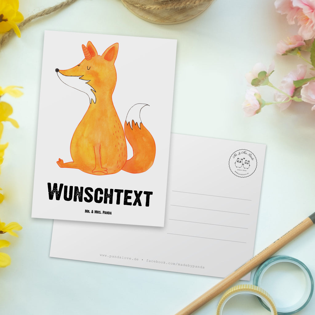 Personalisierte Postkarte Fuchshörnchen Postkarte mit Namen, Postkarte bedrucken, Postkarte mit Wunschtext, Postkarte personalisierbar, Geschenkkarte mit Namen, Grußkarte mit Namen, Karte mit Namen, Einladung mit Namen, Ansichtskarte mit Namen, Geschenkkarte mit Wunschtext, Grußkarte mit Wunschtext, Karte mit Wunschtext, Einladung mit Wunschtext, Ansichtskarte mit Wunschtext, Einhorn, Einhörner, Einhorn Deko, Pegasus, Unicorn, Fuchs, Unicorns, Fuchshörnchen, Fuchshorn, Foxycorn, Füchse