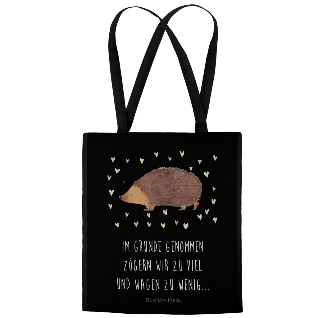 Tragetasche Igel Herzen Beuteltasche, Beutel, Einkaufstasche, Jutebeutel, Stoffbeutel, Tiermotive, Gute Laune, lustige Sprüche, Tiere, Liebe, Herz, Herzen, Igel, Vertrauen, Kuss, Leben