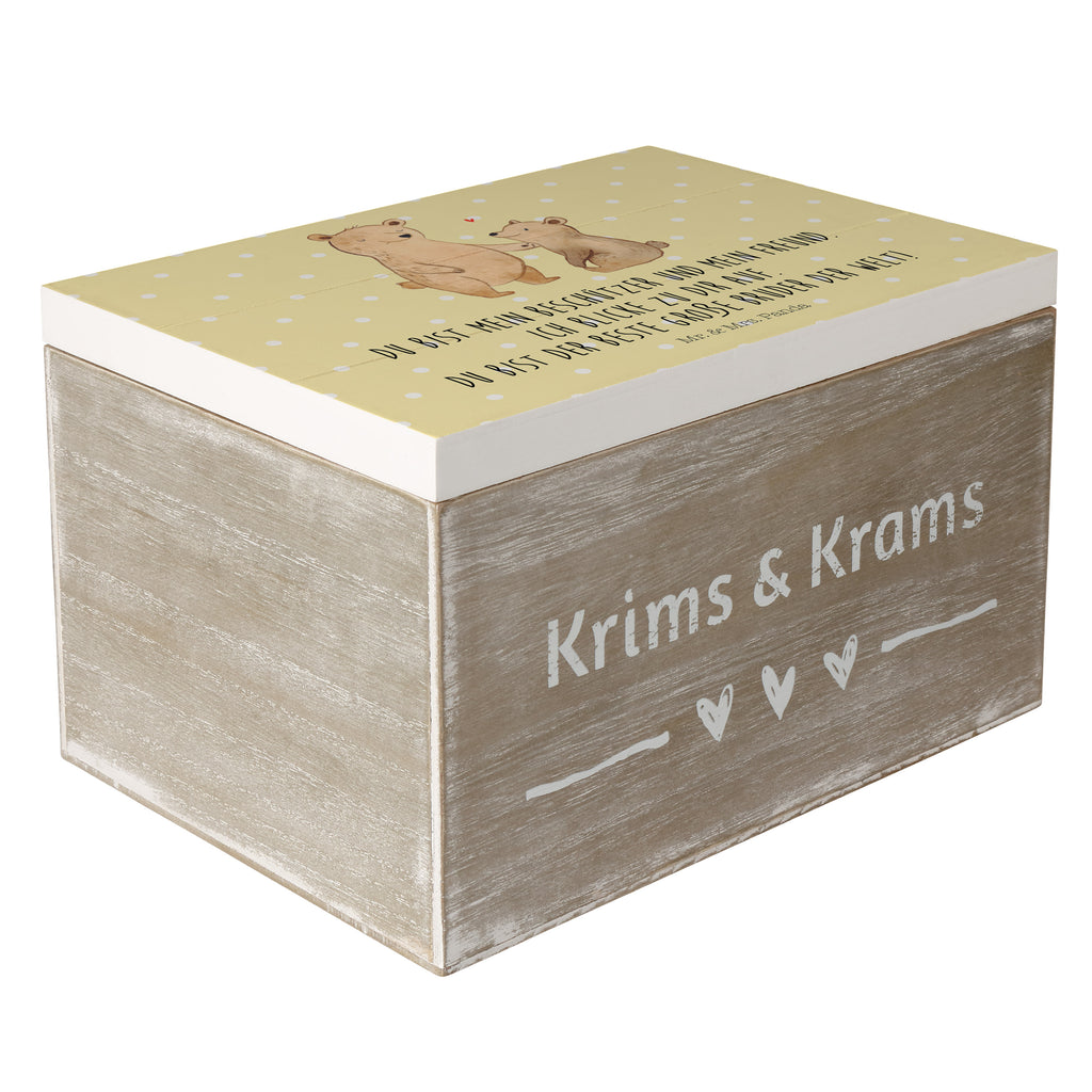 Holzkiste Bär Großer Bruder Holzkiste, Kiste, Schatzkiste, Truhe, Schatulle, XXL, Erinnerungsbox, Erinnerungskiste, Dekokiste, Aufbewahrungsbox, Geschenkbox, Geschenkdose, Familie, Vatertag, Muttertag, Bruder, Schwester, Mama, Papa, Oma, Opa, Großer Bruder, Geschwister, bester Bruder, Brudi, Bär, Bären