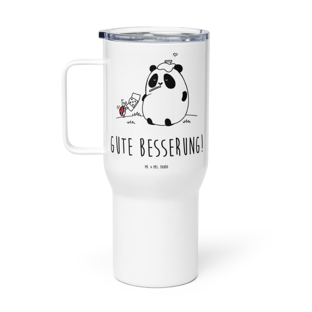 XXL Thermobecher Panda Gute Besserung Thermobecher, XL Thermobecher, Reisebecher, XL Reisetasse, Großer Thermobecher, Autobecher, Jumbo Becher