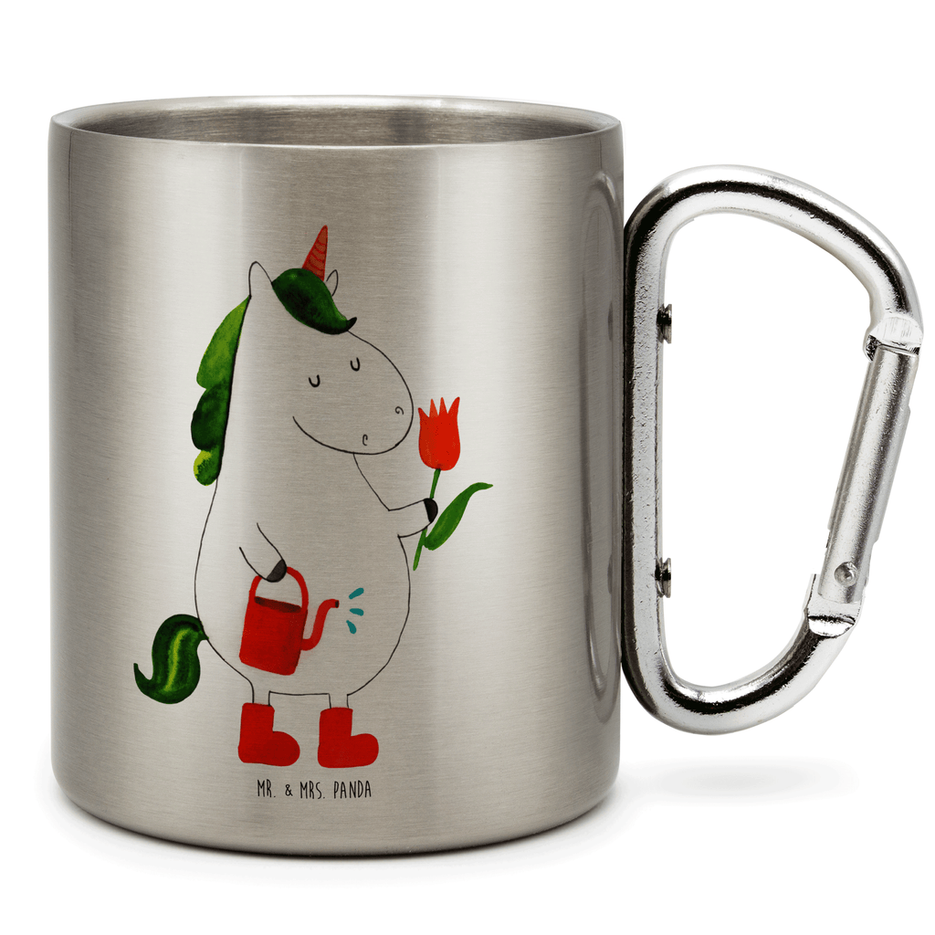 Edelstahlbecher Einhorn Gärtner Edelstahltasse, Karabiner, Edelstahlbecher, Outdoor, Camping, Tasse, Becher, Einhorn, Einhörner, Einhorn Deko, Pegasus, Unicorn, Luftballon, Gießkanne, Giesskanne, Lebenslust, Freude, Blume, Freundin, Garten, Stiefel