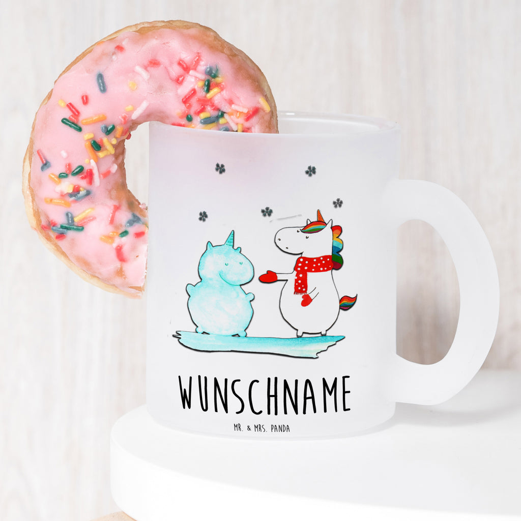 Personalisierte Teetasse Einhorn Schneemann Personalisierte Teetasse, Personalisiertes Teeglas, Personalisierter Teebecher, Personalisierte Glas Teetasse, Personalisierte Teetasse aus Glas, Teetasse mit Namen, Teeglas mit Namen, Teebecher mit Namen, Glas Teetasse mit Namen, Teetasse aus Glas mit Namen, Teetasse Wunschname, Teetasse selbst gestalten., Einhorn, Einhörner, Einhorn Deko, Pegasus, Unicorn, Schneemann, Winter, Schnee, Kuchen, Weihnachten, kalt, Mütze, Handschuhe, X-Mas