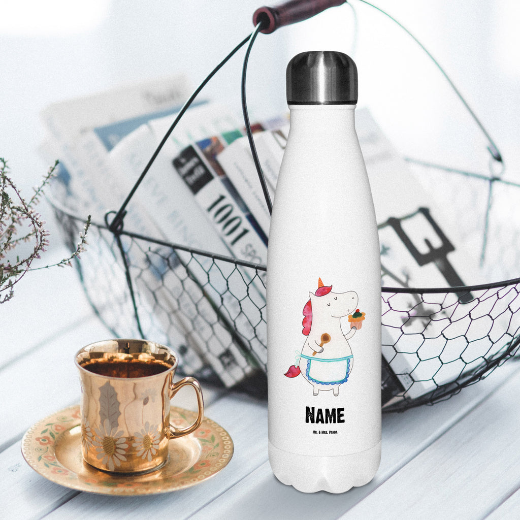 Personalisierte Thermosflasche Einhorn Küchenfee Personalisierte Isolierflasche, Personalisierte Thermoflasche, Personalisierte Trinkflasche, Trinkflasche Mit Namen, Wunschname, Bedrucken, Namensflasche, Einhorn, Einhörner, Einhorn Deko, Pegasus, Unicorn, backen, Muffin, Motivation, Träumer, träumen, Bäckerin, Hobbykoch, Koch, Torte, Kuchen