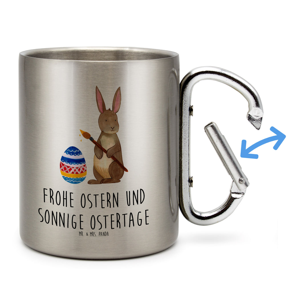 Edelstahlbecher Hase Eiermalen Edelstahltasse, Karabiner, Edelstahlbecher, Outdoor, Camping, Tasse, Becher, Ostern, Osterhase, Ostergeschenke, Osternest, Osterdeko, Geschenke zu Ostern, Ostern Geschenk, Ostergeschenke Kinder, Ostern Kinder, Frohe Ostern, Ostergrüße, Osterblume, Osterei, bemalte Ostereier, Hase, Kaninchen, Eiermalen