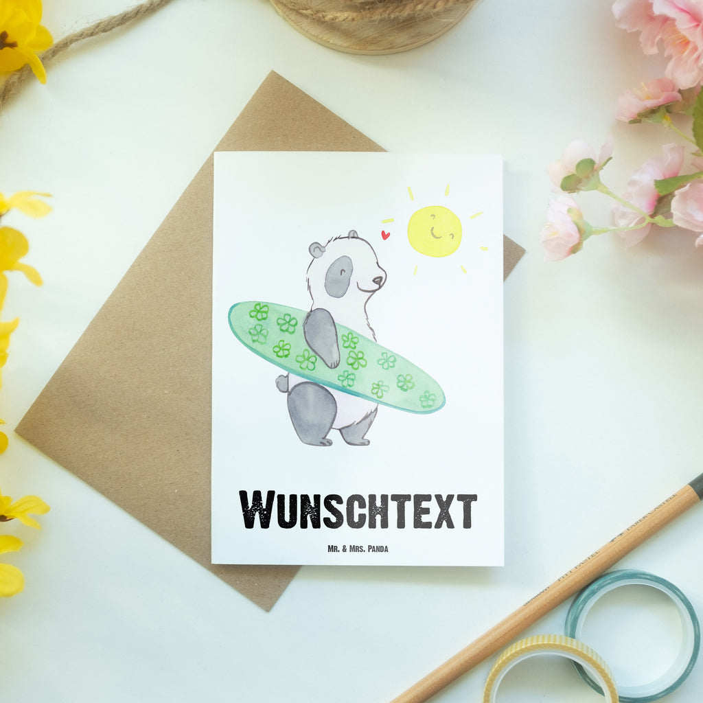 Personalisierte Grußkarte Panda Surfen Personalisierte Grußkarte, Personalisiertere Klappkarte, Personalisierte Einladungskarte, Personalisierte Glückwunschkarte, Personalisierte Hochzeitskarte, Personalisierte Geburtstagskarte, Grußkarte mit Namen, Grußkarte selber drucken, Grußkarte selbst gestalten, Grußkarte mit persönlichen Nachrichten, Grußkarte als Geldgeschenk, Grußkarten personalisiert, Personalisierte Karte, Geschenk, Sport, Sportart, Hobby, Schenken, Danke, Dankeschön, Auszeichnung, Gewinn, Sportler, Wellenreiten, Surfen, Surfschule