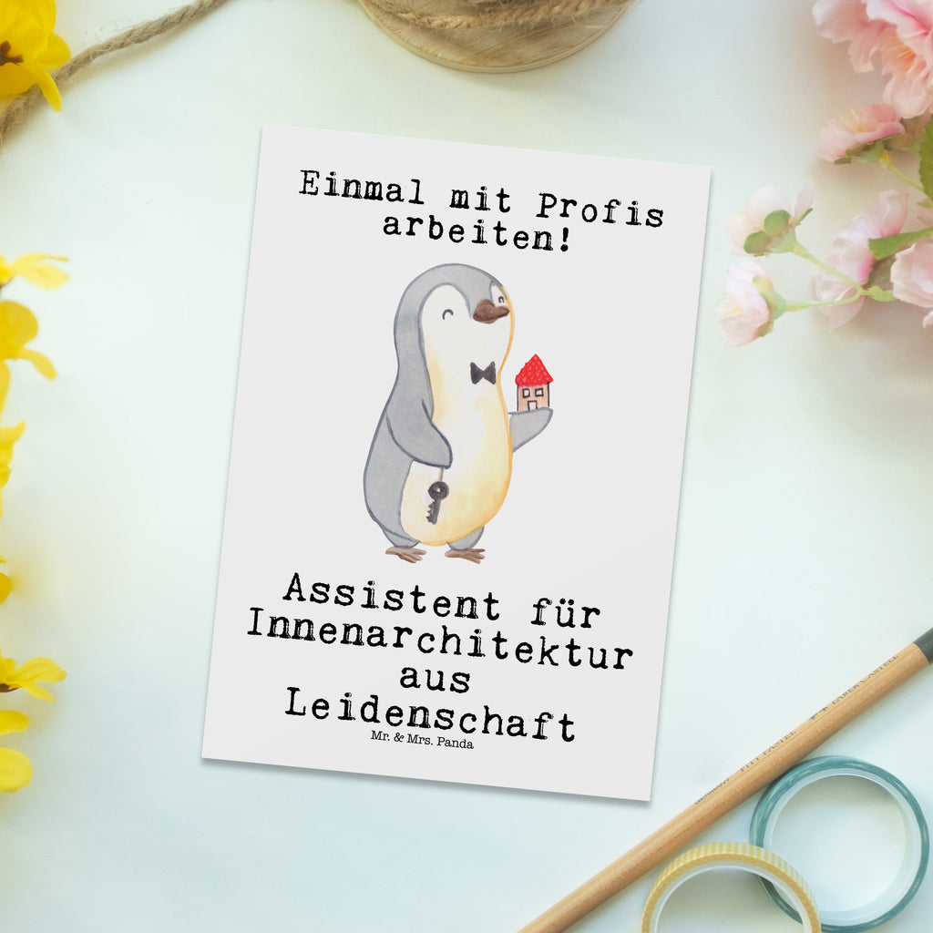 Postkarte Assistent für Innenarchitektur aus Leidenschaft Postkarte, Karte, Geschenkkarte, Grußkarte, Einladung, Ansichtskarte, Geburtstagskarte, Einladungskarte, Dankeskarte, Ansichtskarten, Einladung Geburtstag, Einladungskarten Geburtstag, Beruf, Ausbildung, Jubiläum, Abschied, Rente, Kollege, Kollegin, Geschenk, Schenken, Arbeitskollege, Mitarbeiter, Firma, Danke, Dankeschön