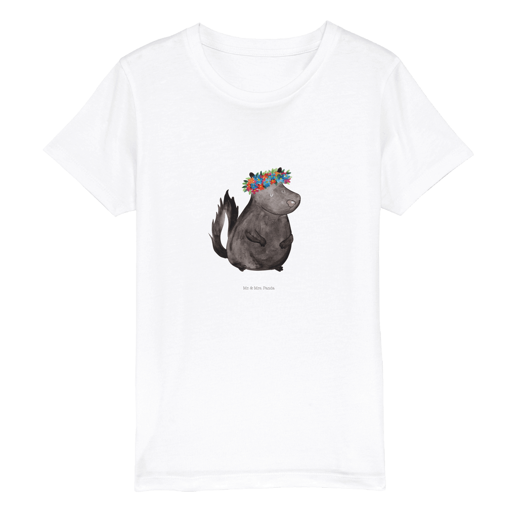 Organic Kinder T-Shirt Stinktier Mädchen Kinder T-Shirt, Kinder T-Shirt Mädchen, Kinder T-Shirt Jungen, Stinktier, Skunk, Wildtier, Raubtier, Stinker, Stinki, Yoga, Namaste, Lebe, Liebe, Lache