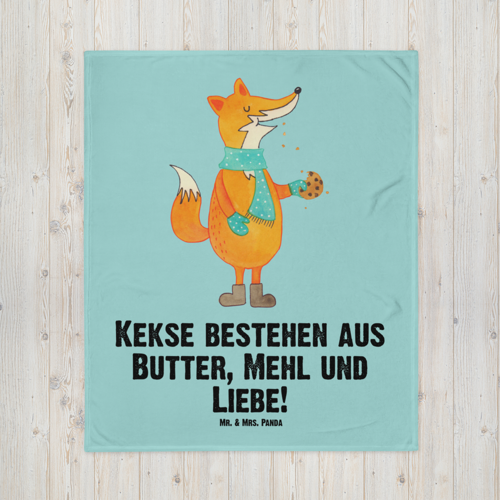 Kuscheldecke Fuchs Keks Decke, Wohndecke, Tagesdecke, Wolldecke, Sofadecke, Fuchs, Füchse, Backen Spruch, Kekse, Winter, Weihnachtszeit, Plätzchen, Liebe, Küche Deko