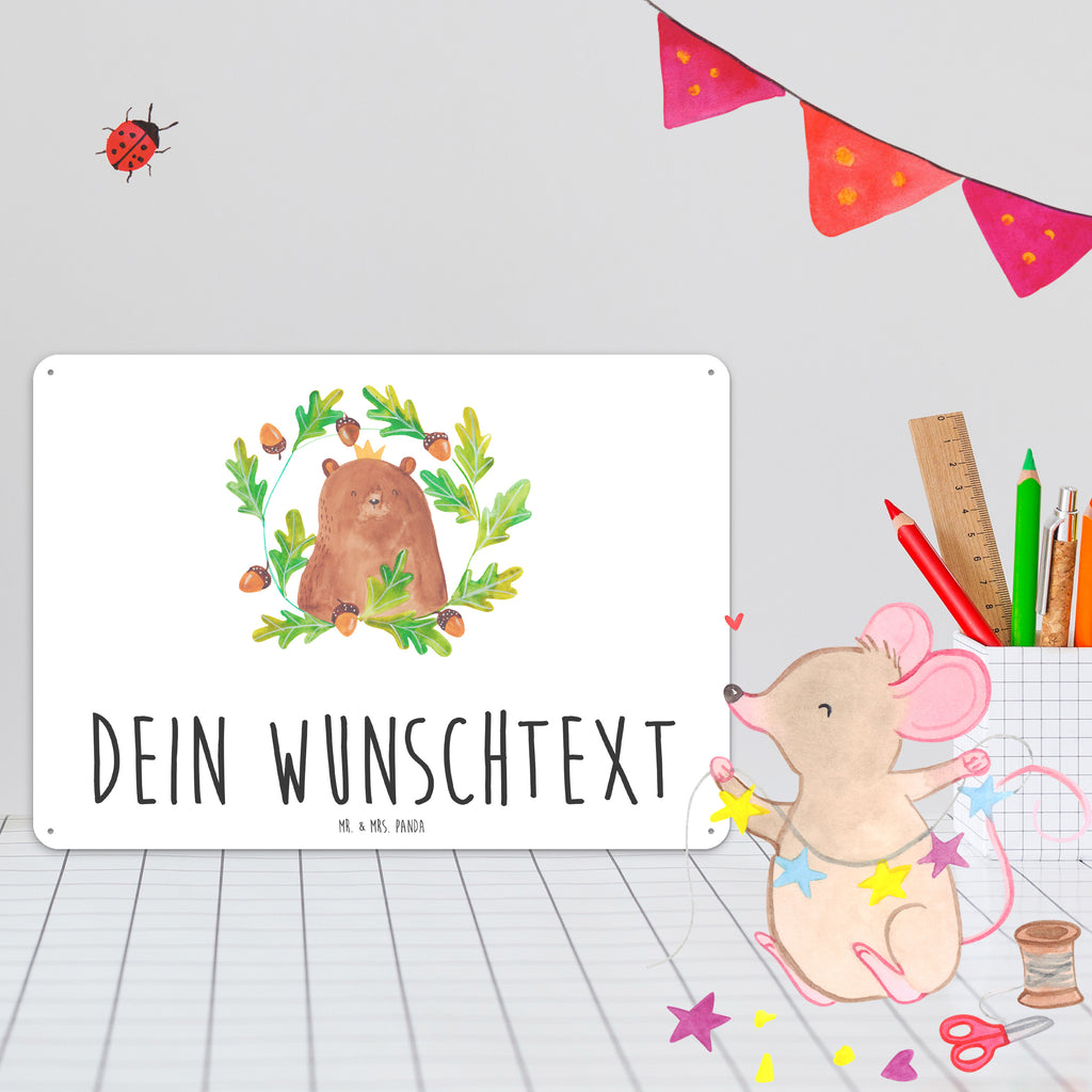 Personalisiertes Blechschild Bär König Blechschild, Metallschild, Geschenk Schild, Schild, Magnet-Metall-Schild, Deko Schild, Wandschild, Wand-Dekoration, Türschild, Bär, Teddy, Teddybär, Papa, Papa Bär, bester Vater, bester Papa, weltbester Papa, Vatertag, Vater, Dad, Daddy, Papi