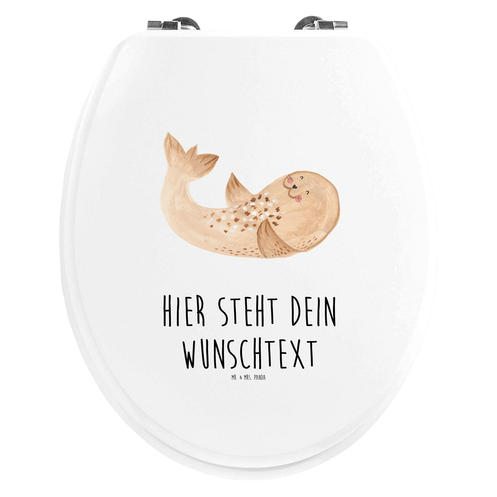 Personalisierter WC Sitz Motiv Robbe liegend Personalisierte Klobrille, Personalisierter Klodeckel, Personalisierter Toilettendeckel, Personalisierter WC-Sitz, Toilettendeckel mit Namen, WC Sitz mit Namen, Tiermotive, Gute Laune, lustige Sprüche, Tiere, Robbe, Robben, Seehund, Strand, Meerestier, Ostsee, Nordsee, Lachen, Freude