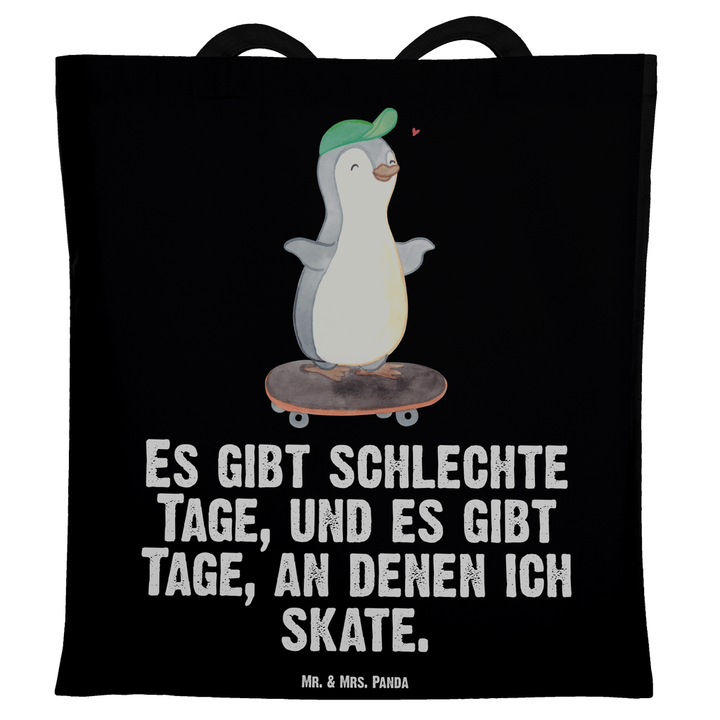 Tragetasche Pinguin Skateboarden Tage Beuteltasche, Beutel, Einkaufstasche, Jutebeutel, Stoffbeutel, Tasche, Shopper, Umhängetasche, Strandtasche, Schultertasche, Stofftasche, Tragetasche, Badetasche, Jutetasche, Einkaufstüte, Laptoptasche, Geschenk, Sport, Sportart, Hobby, Schenken, Danke, Dankeschön, Auszeichnung, Gewinn, Sportler, Skateboarden, Skateboard fahren, Skaten, Skateboard, Skateplatz