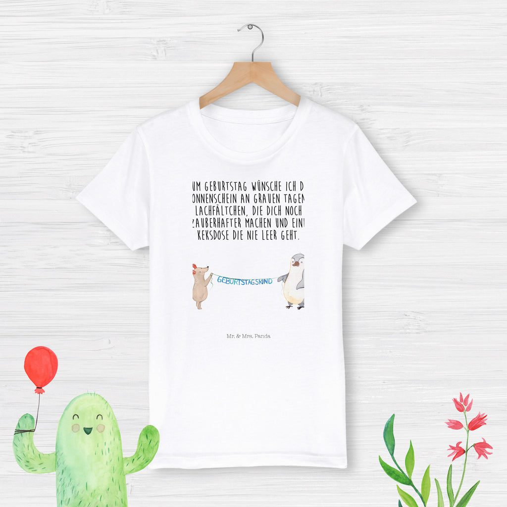 Organic Kinder T-Shirt Maus Pinguin Geburtstag Kinder T-Shirt, Kinder T-Shirt Mädchen, Kinder T-Shirt Jungen, Geburtstag, Geburtstagsgeschenk, Geschenk, Maus, Pinguin, Geburtstage, Happy Birthday, Geburtstagsfeier