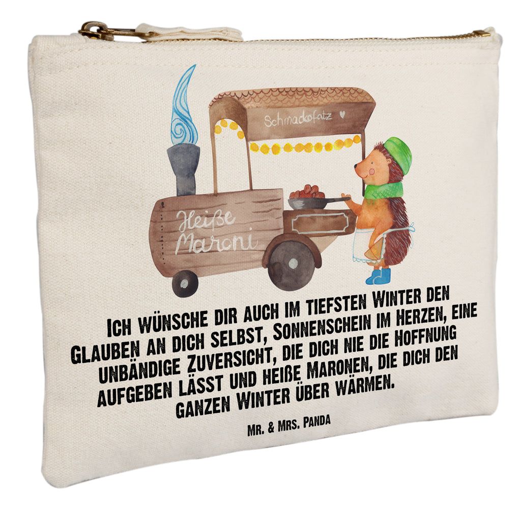 Schminktasche Igel Maronen Schminktasche, Kosmetiktasche, Kosmetikbeutel, Stiftemäppchen, Etui, Federmappe, Makeup, XXL, Schminketui, Kosmetiketui, Schlamperetui, Winter, Weihnachten, Weihnachtsdeko, Nikolaus, Advent, Heiligabend, Wintermotiv, Maronen, Weihnachtsmarkt, Kastanien, Duft