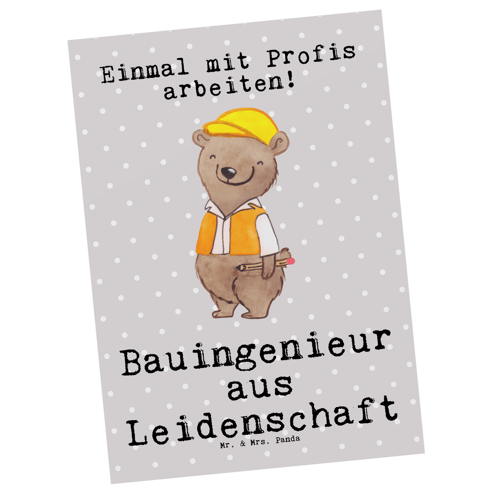 Postkarte Bauingenieur aus Leidenschaft Postkarte, Karte, Geschenkkarte, Grußkarte, Einladung, Ansichtskarte, Geburtstagskarte, Einladungskarte, Dankeskarte, Ansichtskarten, Einladung Geburtstag, Einladungskarten Geburtstag, Beruf, Ausbildung, Jubiläum, Abschied, Rente, Kollege, Kollegin, Geschenk, Schenken, Arbeitskollege, Mitarbeiter, Firma, Danke, Dankeschön, Bauingenieur, Statiker, Ingeniuer, Baustelle, Studium